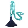 Бирюз бирюзовый ожерелье с кисточкой длинный свитер цепи Богемии стиль 4 цвета супер красивый драгоценный камень ожерелья
