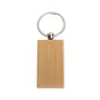 Porte-clés en bois naturel porte-clés rond carré Anti accessoires en bois perdu cadeaux