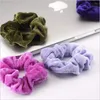 Kadife Hairbands Kızlar Saç Scrunchies At Kuyruğu Tutucu Şeker Elastik Saç Bağları Halatlar Kafa Pleuche Şapkalar Saç Aksesuarları 60 adet / paket