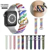 Dois Color Rainbow Silicone Watchband Loop Substituição Substituição Iwatch Acessórios Sport Watch Bands para Apple Series 6 5 4 3 2 40mm 44mm 42mm