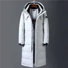 Winter 90% White Duck Down Jacket Men Hooded Fashion High Quality Coat Long Thicken Warm Black Parkas 210910