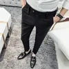 Fashion Embroidery Business Dress Pants Men Formal Office Social Suit Pants Casual Slim Fit Nightclub Party Streetwear Trousers 210527