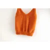 Canotta arancione vintage chic Top da donna con cinturino alla moda Top intimo femminile Canotta chic 210520