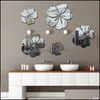 Muurdecor tuinwall 3D spiegelstickers bloemenkunst verwijderbare sticker acryl muurschildering sticker huis decor kamer decoratie Droship hh92668 6323