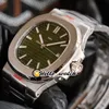 40mm 5711/1A-014 5711 Sport Montres Cal.324 Automatique Montre Homme Cadran Vert Texturé Bracelet Acier Inoxydable Montres Hello_Watch