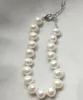 9-10mm Naturalne South Sea White Pearl Naszyjnik Bransoletka Kolczyk trzyczęściowy zestaw