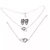 Necklace Earrings Set & Double Heart Rhinestones Fashion Ladies Wedding Lovers Charms Women Gifts