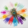 10 SZTUK 25-30 cm Party Decor Peacock Pióro do domu Wazon Kwiat Układ Dekoracyjne Kolczyki Akcesoria do nakrycia głowy Akcesoria Barwione Upierzenie Rzemiosło