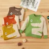 Vinter baby pojke dinosaur tröja för småbarn kläder 210528