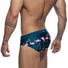 Men Swimwear Sexy Swimming Trunks Briefs Low Waist Mens Leaf Swim Trunk Brief Man Swimsuit Beachwear Beach Bikini Surfing shorts 220112