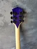 Nouvelle arrivee! Guitare électrique à corps spécial violet personnalisé en usine, matériel noir et micros HH, manche en palissandre, fournir des services personnalisés