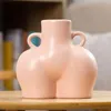 Vases Human Body Shape Ceramic Solid Color Decorative Handicrafts Exquisite Artificial Art Dried Flower