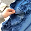Nomikuma خمر جينز بلوزة قميص سببية مزدوجة كشكش المرقعة النساء قمم ربيع جديد ديمين blusas camisas موهير 6E116 210427