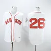 Vintage 9 Ted Williams 1939 Maglie da baseball 8 Carl Yastrzemski 1967 Johnny Pesky 1946 Pulsante pullover crema bianca 26 Wade Boggs Home Away Tutti i ricami cuciti