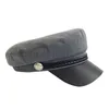 BERETS FASHION UNISEX PU CAPPIA MILITARIO MACCHIO MILITARIO FACCIA AUTUNGHI PER DONNE UOMINO UOMINO NERO TRIM GRIGIO FATTO FEMMA CADETTO CAPITANO CAPTAPINA