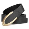 Men leather fashion personality young business leisure cowhide belt middle-aged smooth buckle A21218G