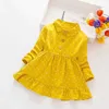 Tjockna bomull 1-8y baby flicka klänning långärmad klänningar för tjejer höst småbarn barn söt kläder elegant blomma tryckt klänning q0716