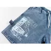 Men Hip Hop Cargo Shorts Streetwear Building Letter Print Denim Harajuku Jogger Summer Short Cotton 210806