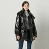 冬のカジュアルな女性の緩い明るいジャケット90％ホワイトアヒルのコートミディアムの長い厚い暖かい雪の外出210423