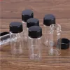 Lots 100 pieces 10ml 22*50mm Glass Bottles with Black Plastic Caps Spice Jars Perfume Bottle Art Craftsgood qty