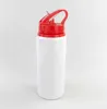 Sublimatie Water Flessen Zuig Sportketel Aluminium Blanks Kleuren Fles 600ml Witte Cover Cups met Stro Sea Shipping Daj227