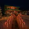 Lampy trawnikowe Olandadi 2 Zestawy Świąt Christmas Candy Trzciny Ścieżki Światła LED Yard Lights do Kryty Outdoor Decoration