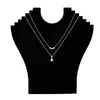 Nova chegada de alta qualidade colar busto jóias stand pingente titular de exposição de cadeia de neck stand tavela showcase preto cor c3