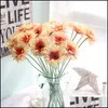 装飾的な花の花輪のレストランのパーティー用品家庭の造られた花ガーベラ偽のシルクカラーフ誕生日の結婚式の装飾4
