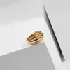 Joolim haut de gamme 18K or PVD 2021 nouveau Symple CrossTwine anneaux pour femmes en acier inoxydable bijoux en gros X0715
