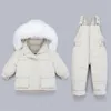 Winter kinderen kleding sets sneeuw slijtage donsjack baby boy peuter meisje Snowsuit kinderkleding parka dikke jas -30 211203