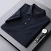 Polos dos homens 2022 Moda verão homens algodão camisas inteligentes casuais de gelo casual homme macho cor sólida roupas lapela tops w153