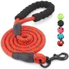 Dog Collars Riemen Yfashion Strong Leash Climbing Touw Reflecterende Thread Design Night Safe Pet Chain met gevoerde handgreep