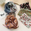 Western Style Elegant Silk Scarf Women Fashion Temperament Polychromatic Floral Neck Headband New Beautiful Muslim Hijab