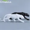 Ermakova النمر تمثال الحيوان تمثال مجردة النمط الهندسي الراتنج ليوبارد النحت المنزل مكتب سطح المكتب هدية 210811