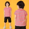 Summer Girls Boys T-Shirt Unisex Striped Black White Unisex Cotton Tops Tees Kids Clothes for 2 3 4 6 8 10 Years Old KT174001 G1224