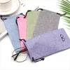 1000 pcs/lot Portable lin tissu lunettes de soleil pochette pour lunettes Surface lisse conteneur lunettes sac 6 couleurs usine en gros