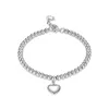 Hot Selling Solid Heart Charm Dangle Jewelry 925 Sterling Sier Kralen Ketting Armbanden