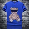 Hot Diamond T-Shirt Óculos Bear Tide Marca Masculino Manga Curta Tees Shummer Novo Estilo Casual Jovem Streetwear Algodão Top Roupas Masculinas S-5XL