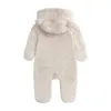 3-6-9-12 mois bébé garçon fille vêtements barboteuses à manches longues flanelle barboteuses fermeture éclair à capuche enfant barboteuse vêtements pour automne hiver vêtements d'extérieur