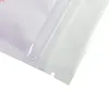 6.5x9cm(2.5x3.5in) Clear Front Aluminum Foil Mylar Flat Pouches Tear Notch Small Zip Lock Bags white package baggoods