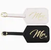 DHL200pcs Luggage Tags Travel Accessories Personal Style MR&MRS Gilding Printing Pu Suitcase ID Addres Holder