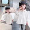 Solid Color Blouse Girl Spring Autumn Children's Shirts Casual Style Clothes For Girls 210412
