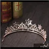 Clips Barrettes gioielli barocchi principessa corona rinestone tiara da sposa da sposa copricapo di cristallo fatto a mano ACCE