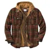 Vinter Män Jackor Plaid Coat Male Warm Parkas Hooded Windbreaker Outwear Övergripande Kläder Tillfälligt Lös Sport Jacka LX077 211126