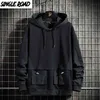 Single Road Mens Hoodies Men Spring Techwear Hip Hop Sweatshirt Japanese Streetwear Oversized Black Hoodie Men Plus Size 210819
