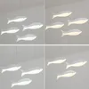 Modern LED Pendant Lamp For Living Room Restaurant Kitchen Home Pendant Light White Acrylic fish shaped Ceiling Chandelier