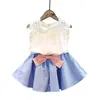 28 Years Kids Clothes for Girls The Bow Skirt and Lace Top Summer Suit Korean Style Children039s Clothing Sets Baby Toddler Se9531124