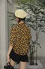 Oranje Floral Shirt Dames Zomer Retro Hong Kong Stijl Korte Mouwen Top Casual Printing Bottoming 210527