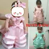 2021 fiore neonato 1 ° compleanno Abito per la neonata Dress Dress Lace Princess Dresses Dresses Party Bambino abbigliamento da sera Infant G1129