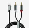 3,5 mm RCA-Audiokabel Typ C auf 2 RCA-Buchse Typ C-Kabel für Sumsung Xiaomi-Lautsprecher Heimkino-TV 1 m